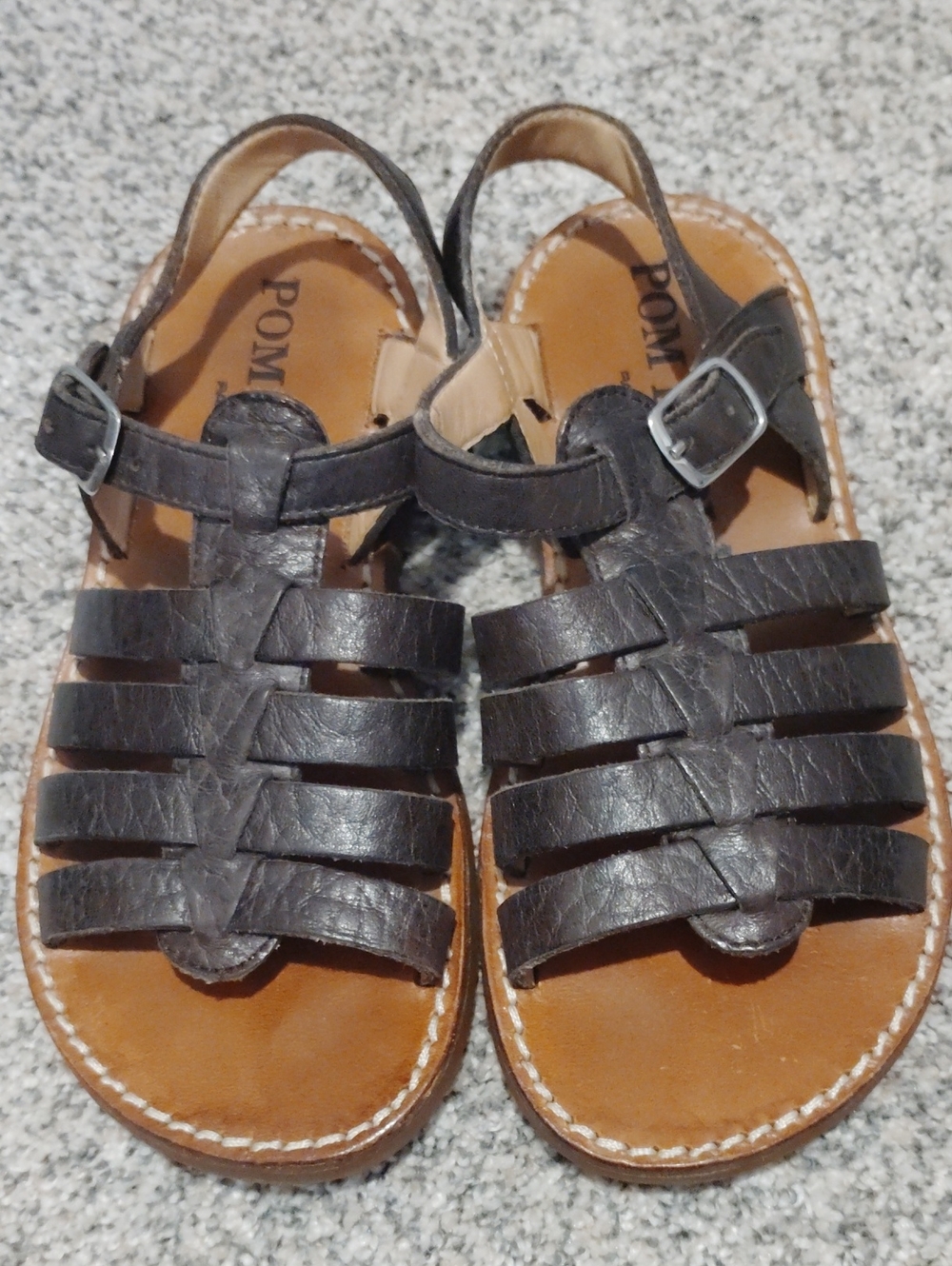 Pom D'Api Dark Brown Leather Fisherman Sandals